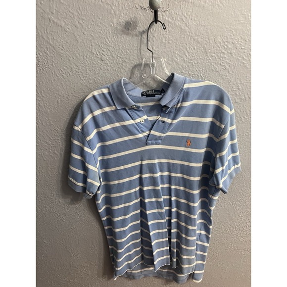 Polo Ralph Lauren Other - Polo Ralph Lauren Polo Shirt Mens Size Medium  Blue White StVintage Short Sleeve